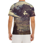 Denali Mountain Print Men's Short Sleeve Rash Guard