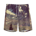Denali Mountain Print Men's Athletic Shorts