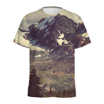 Denali Mountain Print Men's Sports T-Shirt