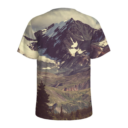 Denali Mountain Print Men's Sports T-Shirt