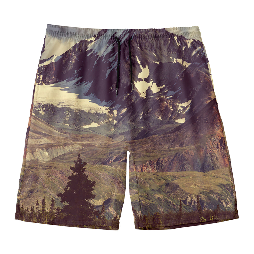 Denali Mountain Print Men's Swim Trunks