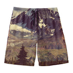 Denali Mountain Print Men's Swim Trunks