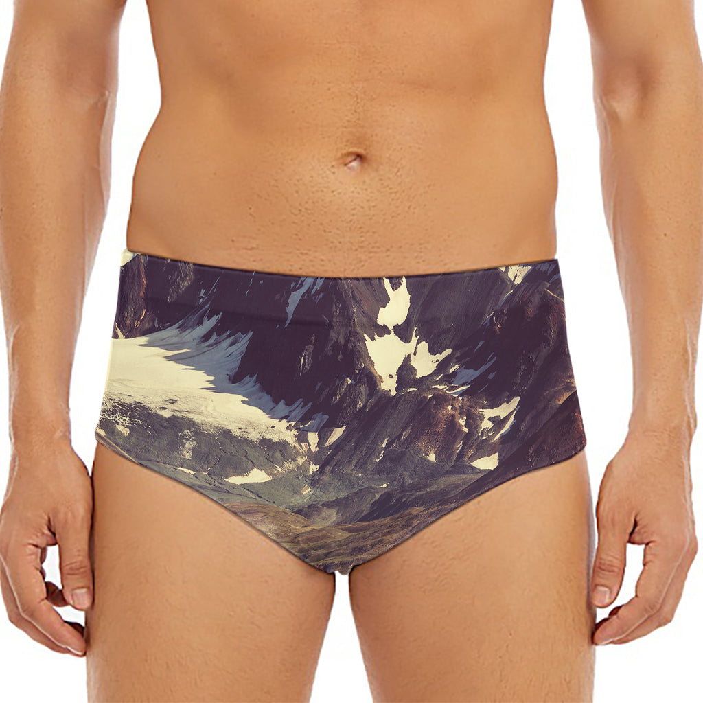 Denali Mountain Print Men's Triangle Swim Briefs