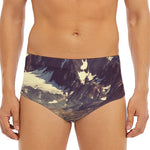 Denali Mountain Print Men's Triangle Swim Briefs