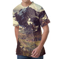 Denali Mountain Print Men's Velvet T-Shirt
