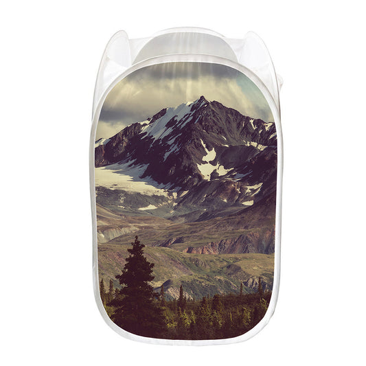 Denali Mountain Print Mesh Laundry Hamper