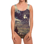 Denali Mountain Print One Piece Swimsuit