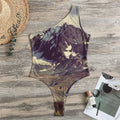 Denali Mountain Print One Shoulder Bodysuit