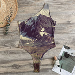 Denali Mountain Print One Shoulder Bodysuit
