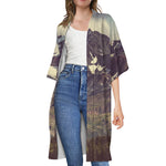 Denali Mountain Print Open Front Beach Cover Up