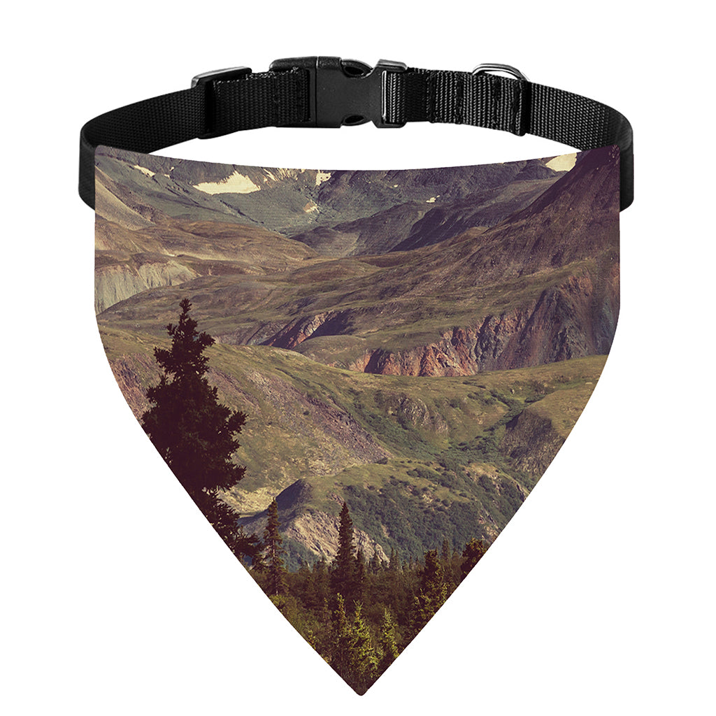 Denali Mountain Print Over The Collar Dog Bandana