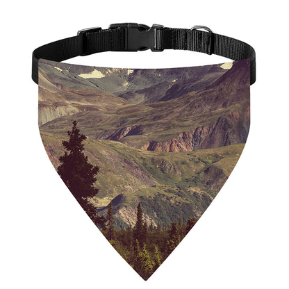 Denali Mountain Print Over The Collar Dog Bandana
