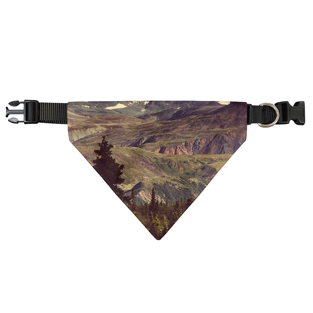 Denali Mountain Print Over The Collar Dog Bandana