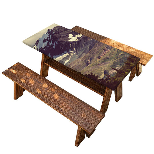 Denali Mountain Print Picnic Table Cover
