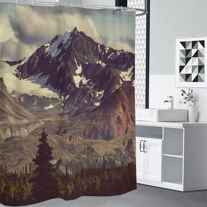 Denali Mountain Print Premium Shower Curtain