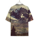 Denali Mountain Print Rayon Hawaiian Shirt