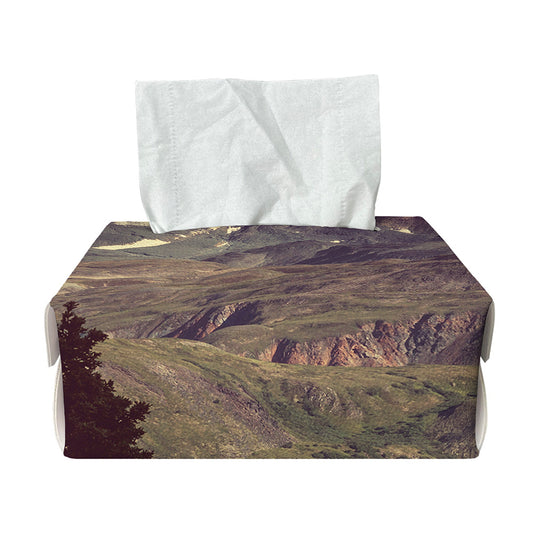 Denali Mountain Print Rectangle Tissue Box Cover