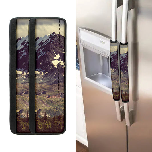 Denali Mountain Print Refrigerator Handle Covers