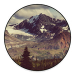 Denali Mountain Print Round Floor Mat