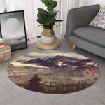 Denali Mountain Print Round Rug