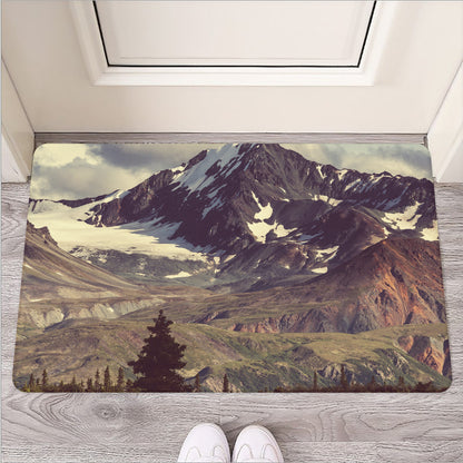 Denali Mountain Print Rubber Doormat