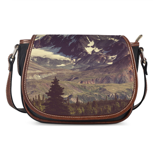 Denali Mountain Print Saddle Bag
