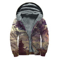 Denali Mountain Print Sherpa Lined Zip Up Hoodie