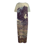 Denali Mountain Print Short Sleeve Long Nightdress