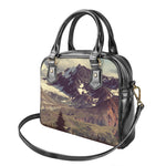 Denali Mountain Print Shoulder Handbag