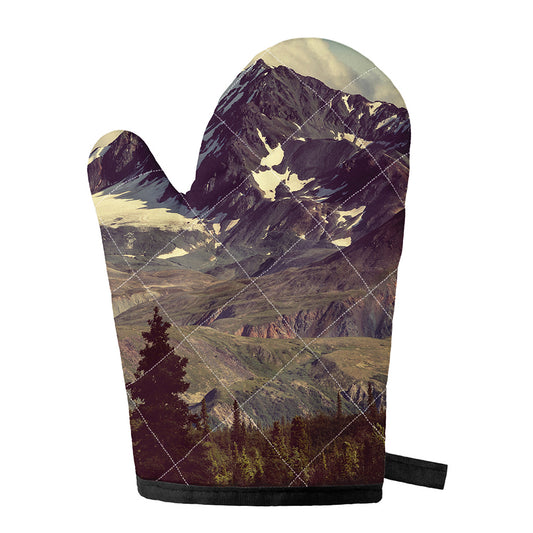 Denali Mountain Print Single Oven Mitt