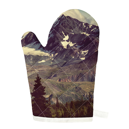 Denali Mountain Print Single Oven Mitt