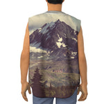 Denali Mountain Print Sleeveless Baseball Jersey
