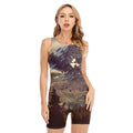 Denali Mountain Print Sleeveless One Piece Swimsuit
