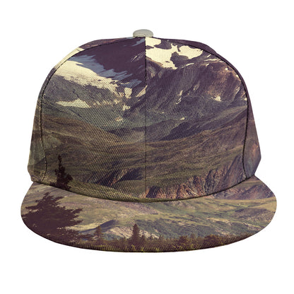 Denali Mountain Print Snapback Cap