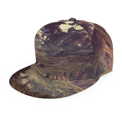 Denali Mountain Print Snapback Cap