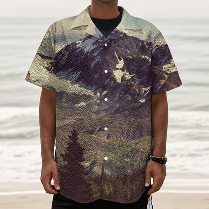 Denali Mountain Print Textured Short Sleeve Shirt