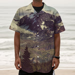 Denali Mountain Print Textured Short Sleeve Shirt