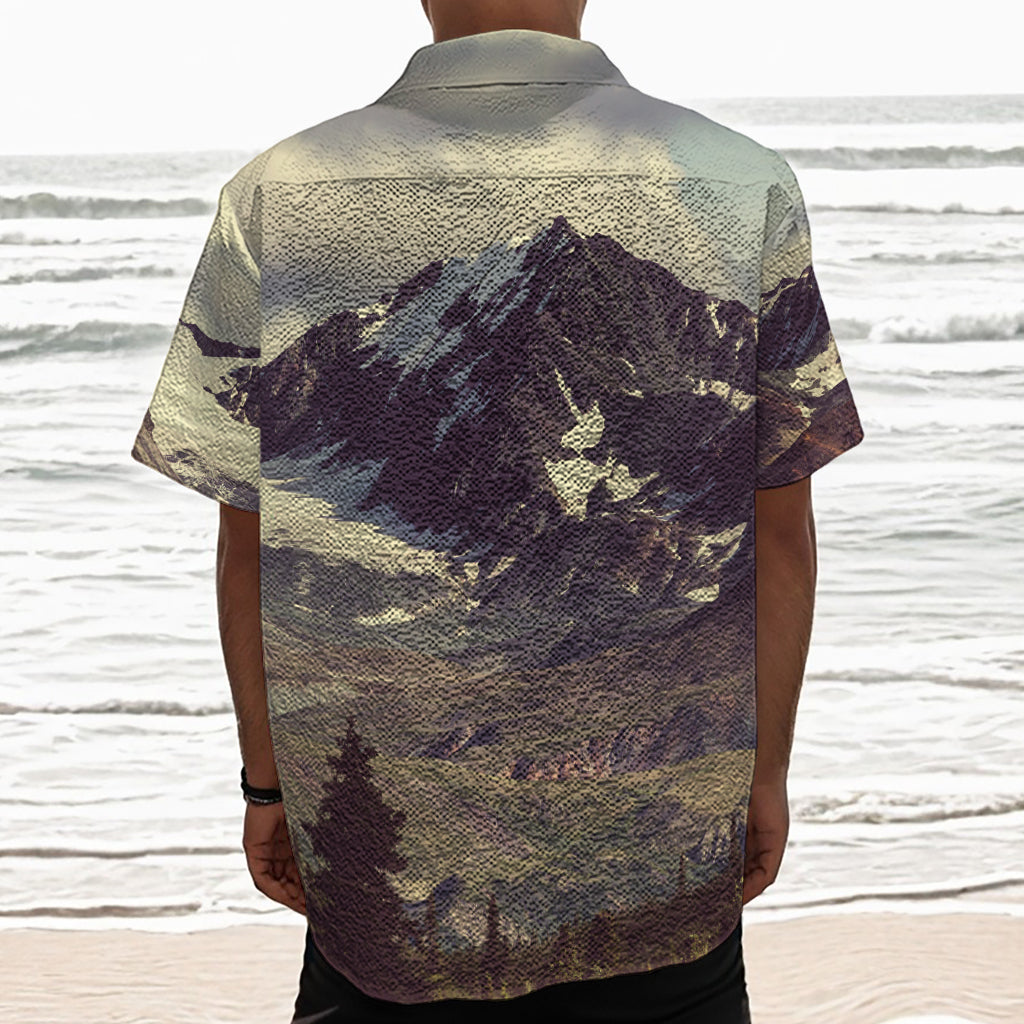 Denali Mountain Print Textured Short Sleeve Shirt