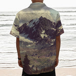 Denali Mountain Print Textured Short Sleeve Shirt