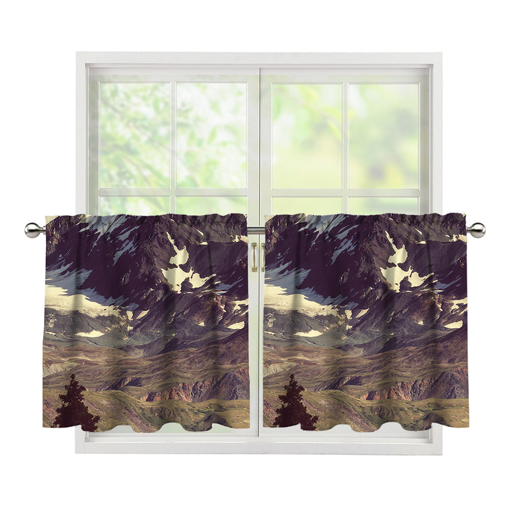 Denali Mountain Print Tier Curtains