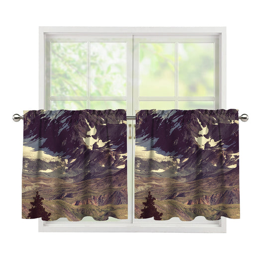 Denali Mountain Print Tier Curtains