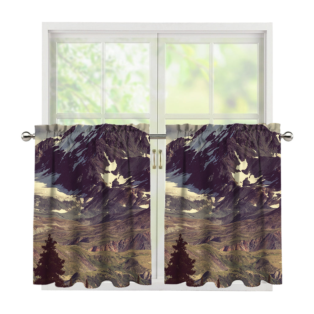 Denali Mountain Print Tier Curtains