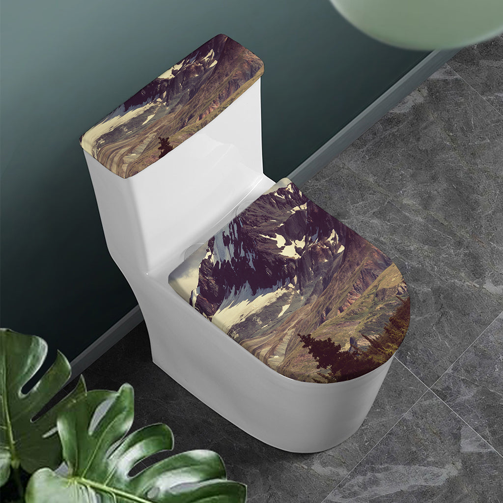 Denali Mountain Print Toilet Lid And Tank Cover Set