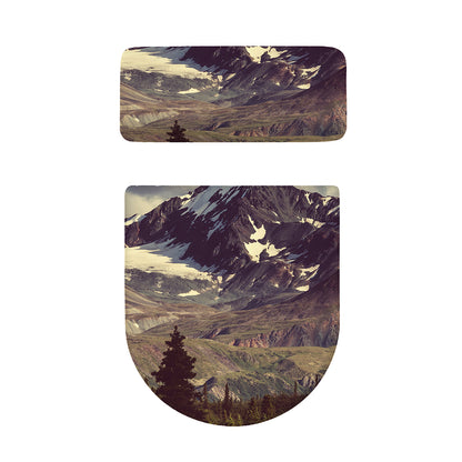 Denali Mountain Print Toilet Lid And Tank Cover Set