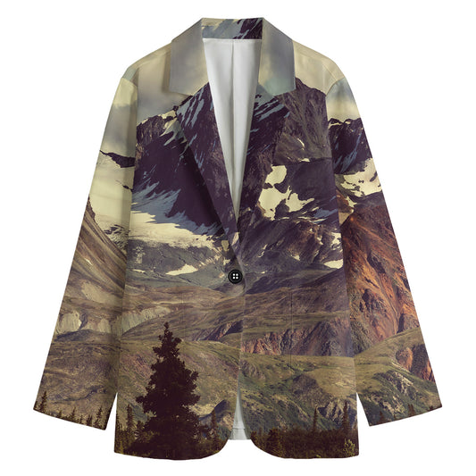 Denali Mountain Print Women's Blazer