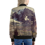 Denali Mountain Print Women's Bomber Jacket