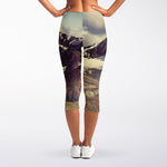 Denali Mountain Print Women's Capri Leggings