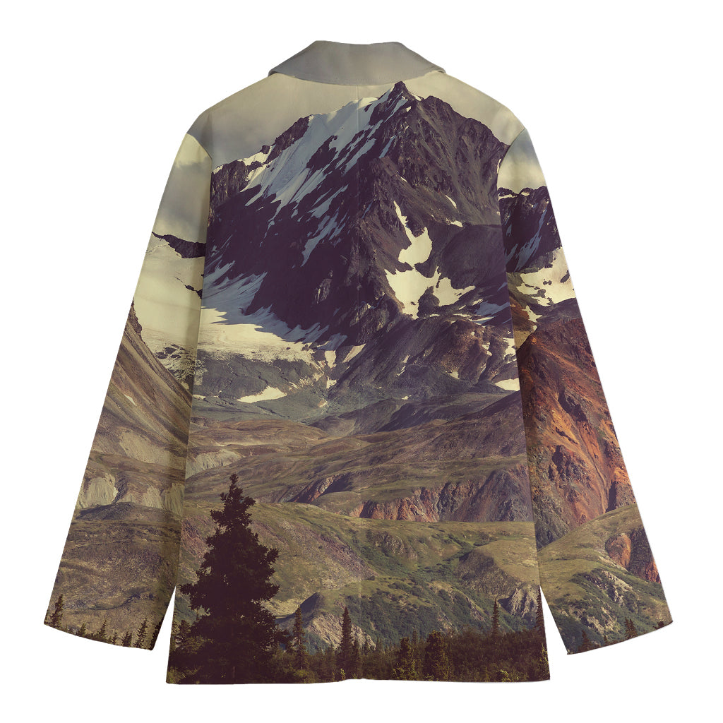 Denali Mountain Print Women's Cotton Blazer
