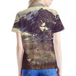 Denali Mountain Print Women's Polo Shirt