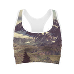 Denali Mountain Print Women's Sports Bra